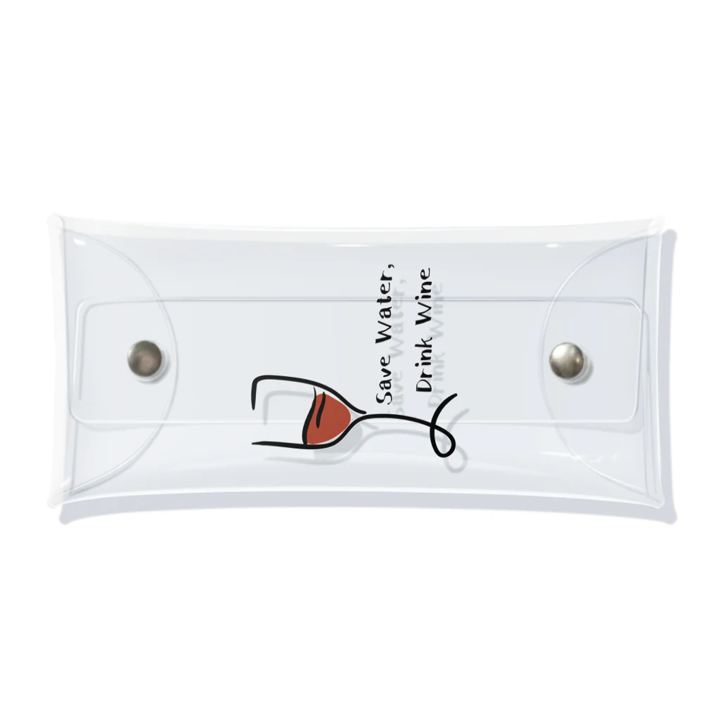 inuhakawaiiのSave Water, Drink Wine Clear Multipurpose Case