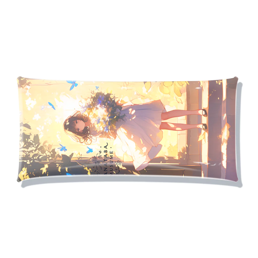 花束娘のThe Girl in the Light with Blue Butterflies in the Garden Clear Multipurpose Case