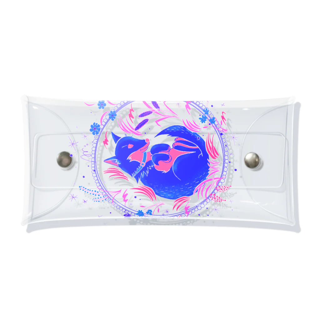 たかはし あいさのキツネ犬のお昼寝(blue) Clear Multipurpose Case