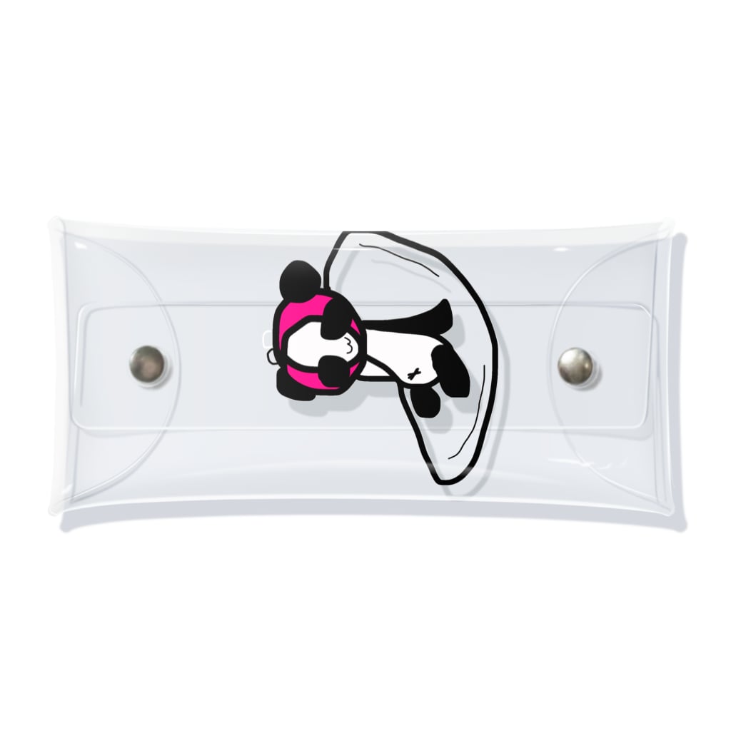 248-nijiya-のナプキンに乗るぱんこちゃん Clear Multipurpose Case