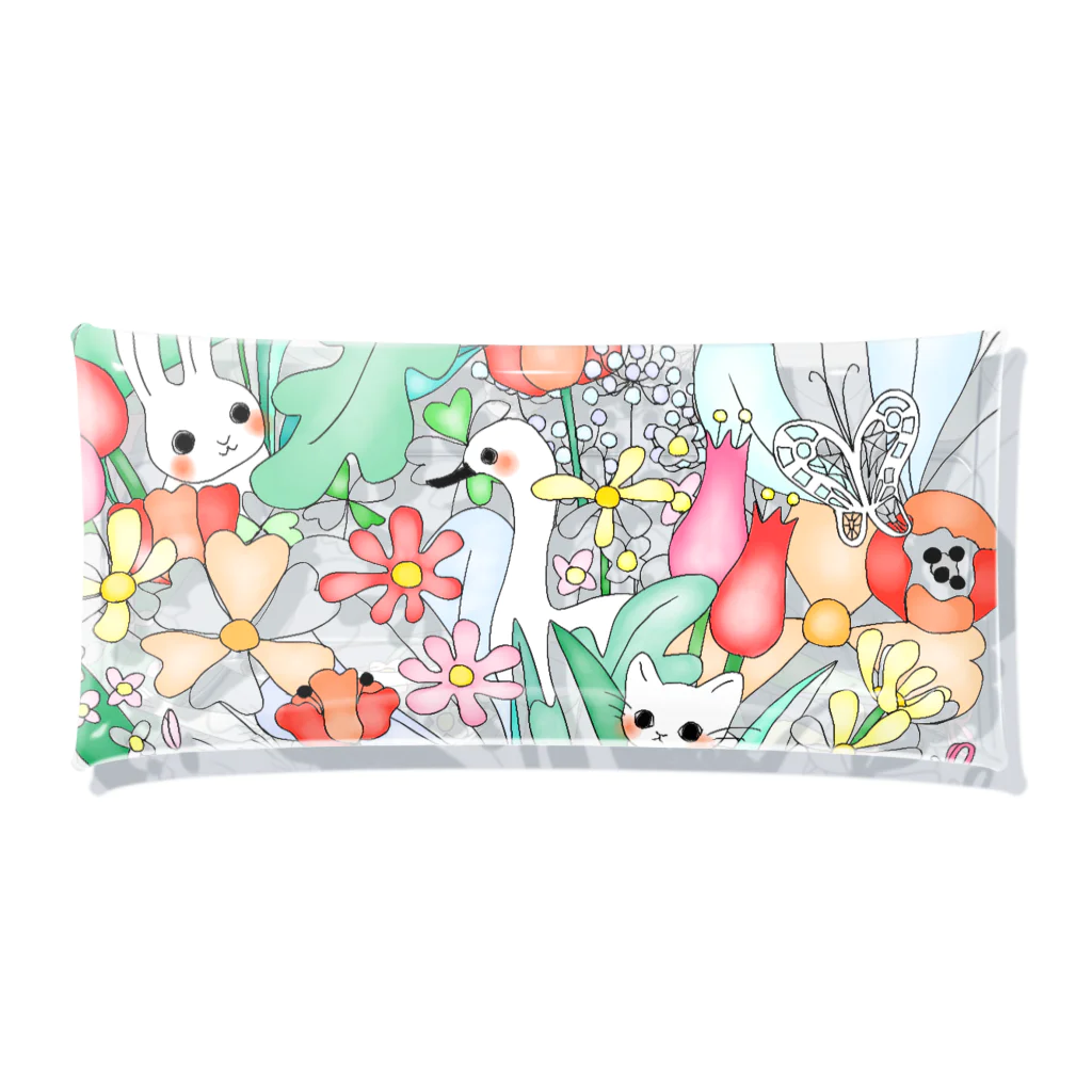 amamoのflowers & animals Clear Multipurpose Case