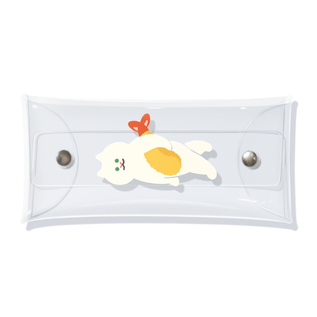 SUIMINグッズのお店のエビフライをさわやかに運ぶねこ Clear Multipurpose Case