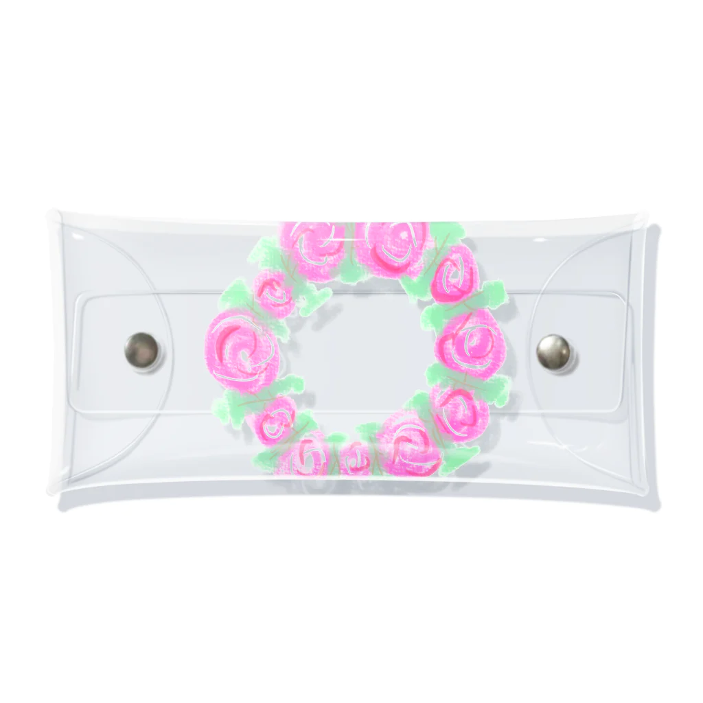 Saki YのFlower Wreath Clear Multipurpose Case