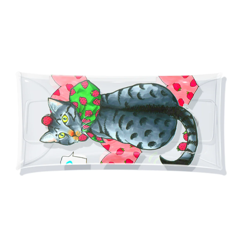 miku'ꜱGallery星猫のいちご大好きにゃんこ Clear Multipurpose Case