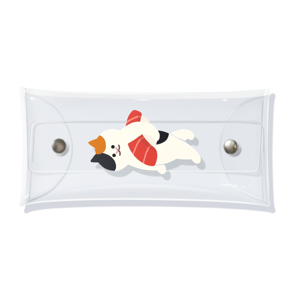 SUIMINグッズのお店のまぐろの握り寿司を自慢げに運ぶねこ Clear Multipurpose Case