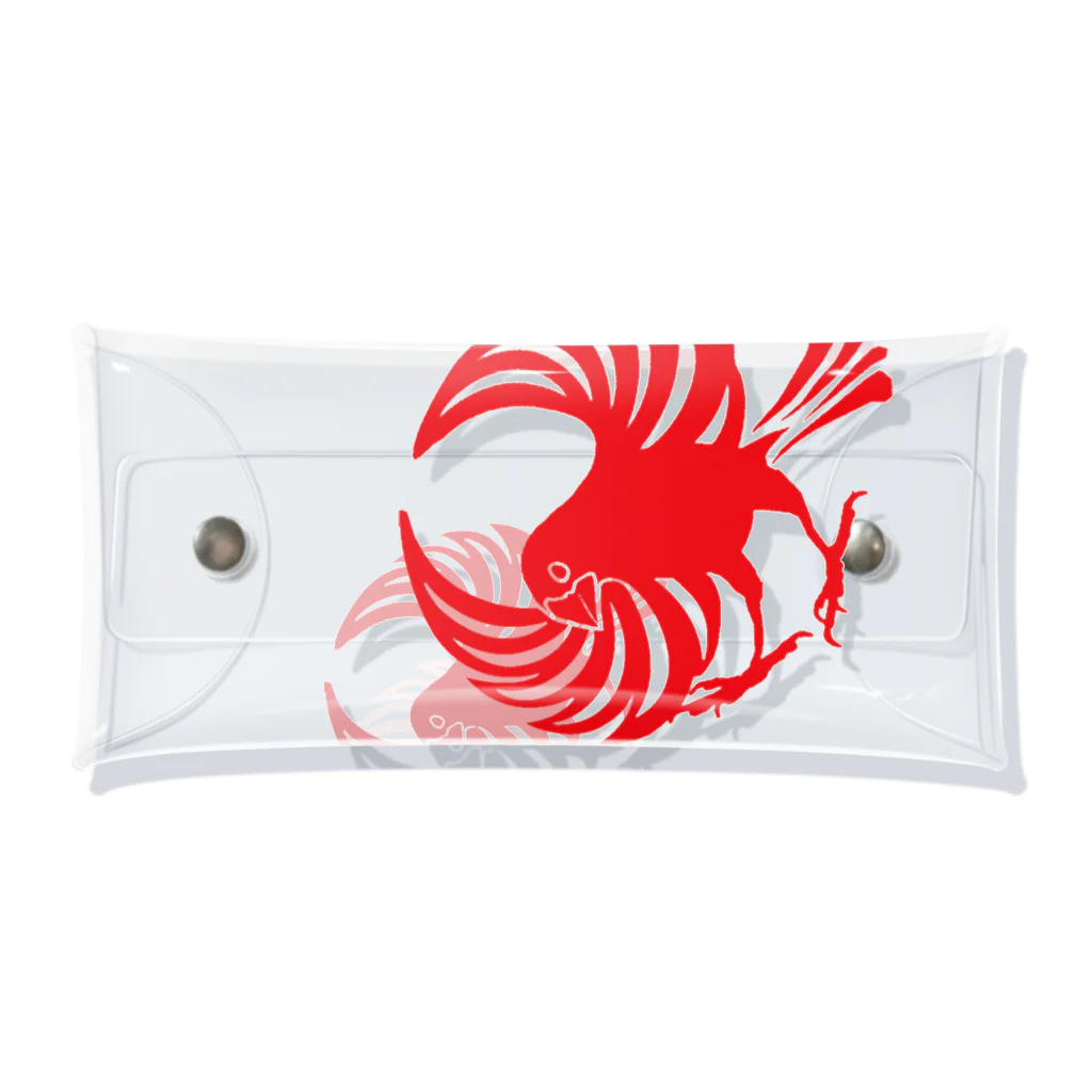 月の魚の文鳥紋～紅 Clear Multipurpose Case