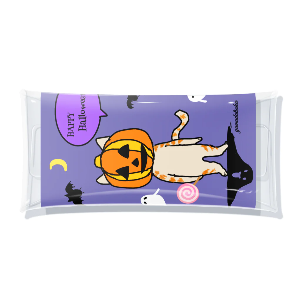 Yamadatinkuの猫　茶トラ　ハロウィーン クリアマルチケース