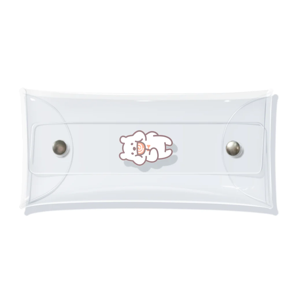 はるきちのLITTLE WHITE BEARS(もぐもぐ） Clear Multipurpose Case