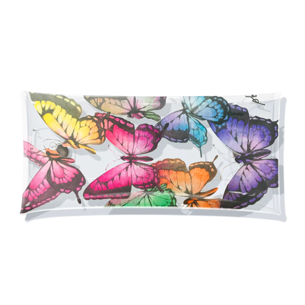 Akiss art ONLINE SHOPの誕生日の色の蝶々 クリアマルチケース