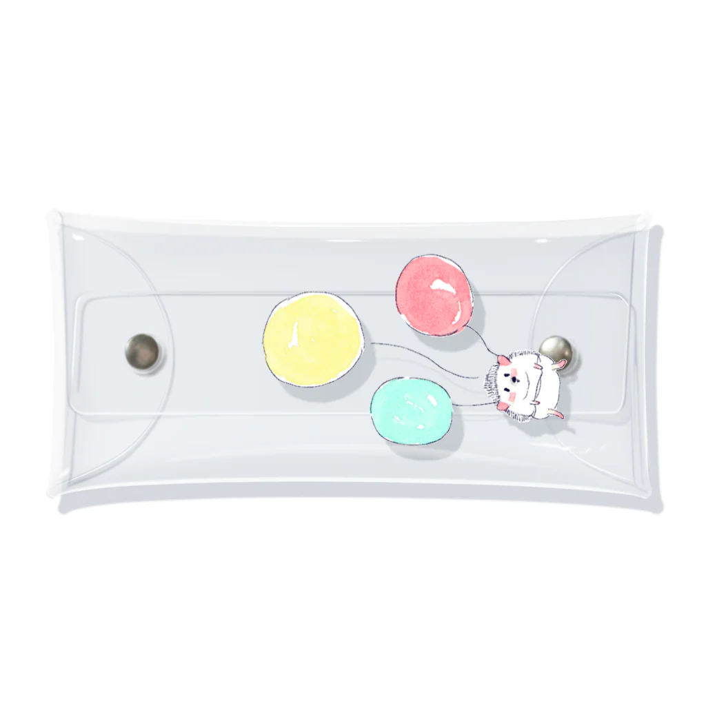 浅山しおん（ハリネズミのソフィー）のオリジナル　ハリネズミのソフィー、風船でとぶ。 Clear Multipurpose Case