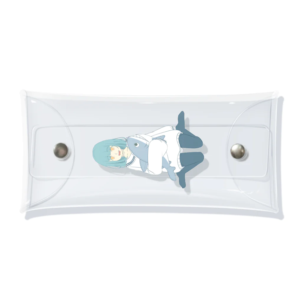 黒眼鏡の趣味絵のshark girl Clear Multipurpose Case