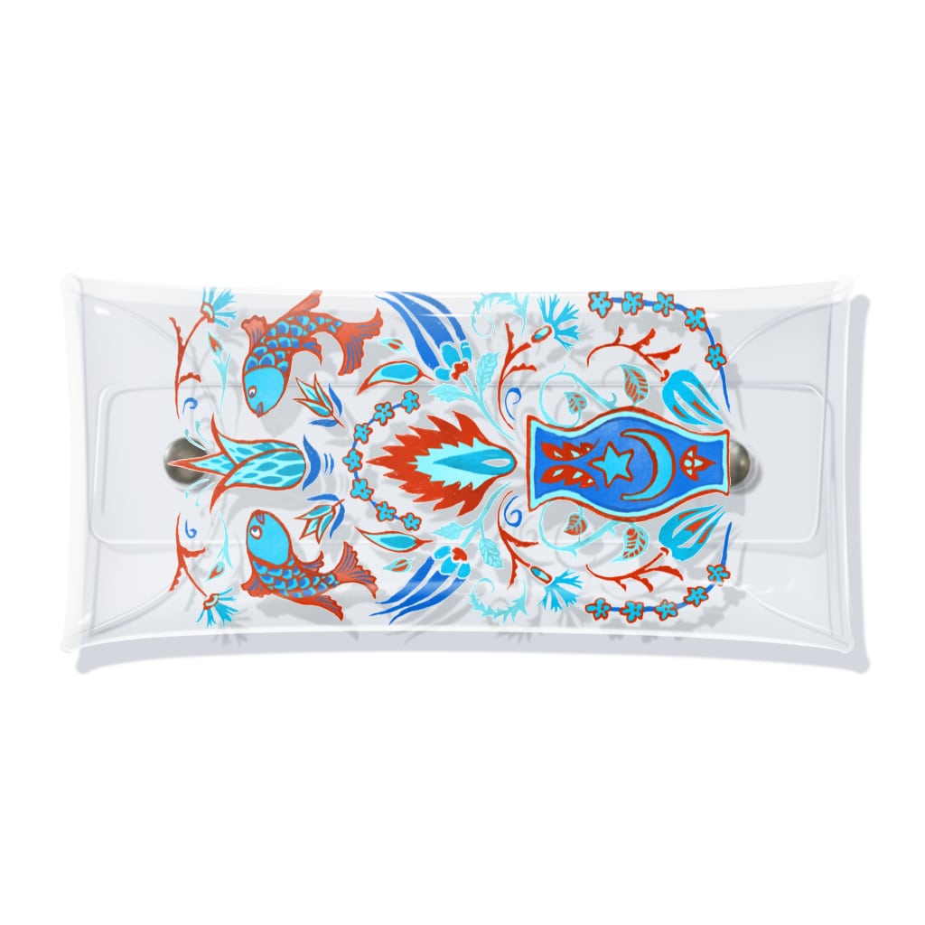 Akane Yabushita SUZURI Shopの🇹🇷トルコのイズニックタイル【ターコイズ】 Clear Multipurpose Case