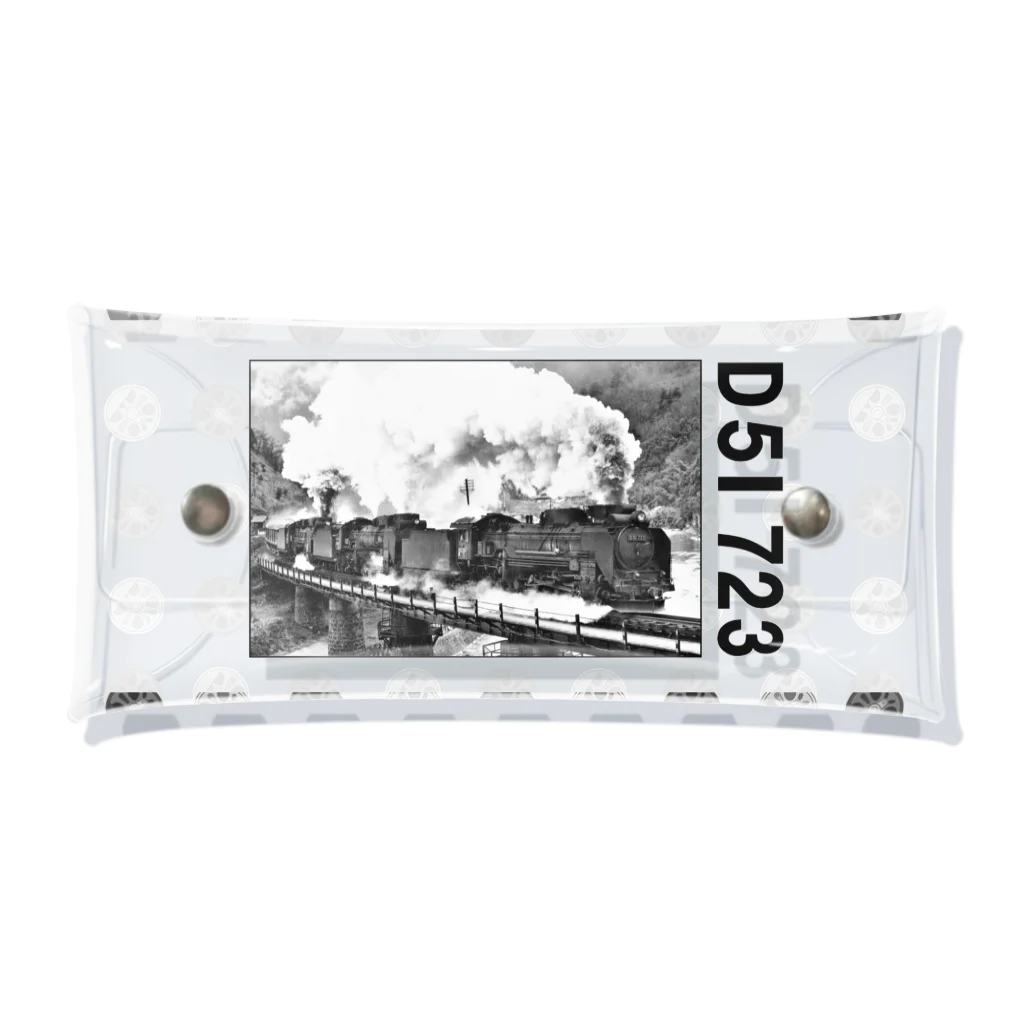 ヴィンテージ鉄道写真グッズの店のD51723が率いる三重連  第23西川橋梁にて （動輪のドット） Clear Multipurpose Case