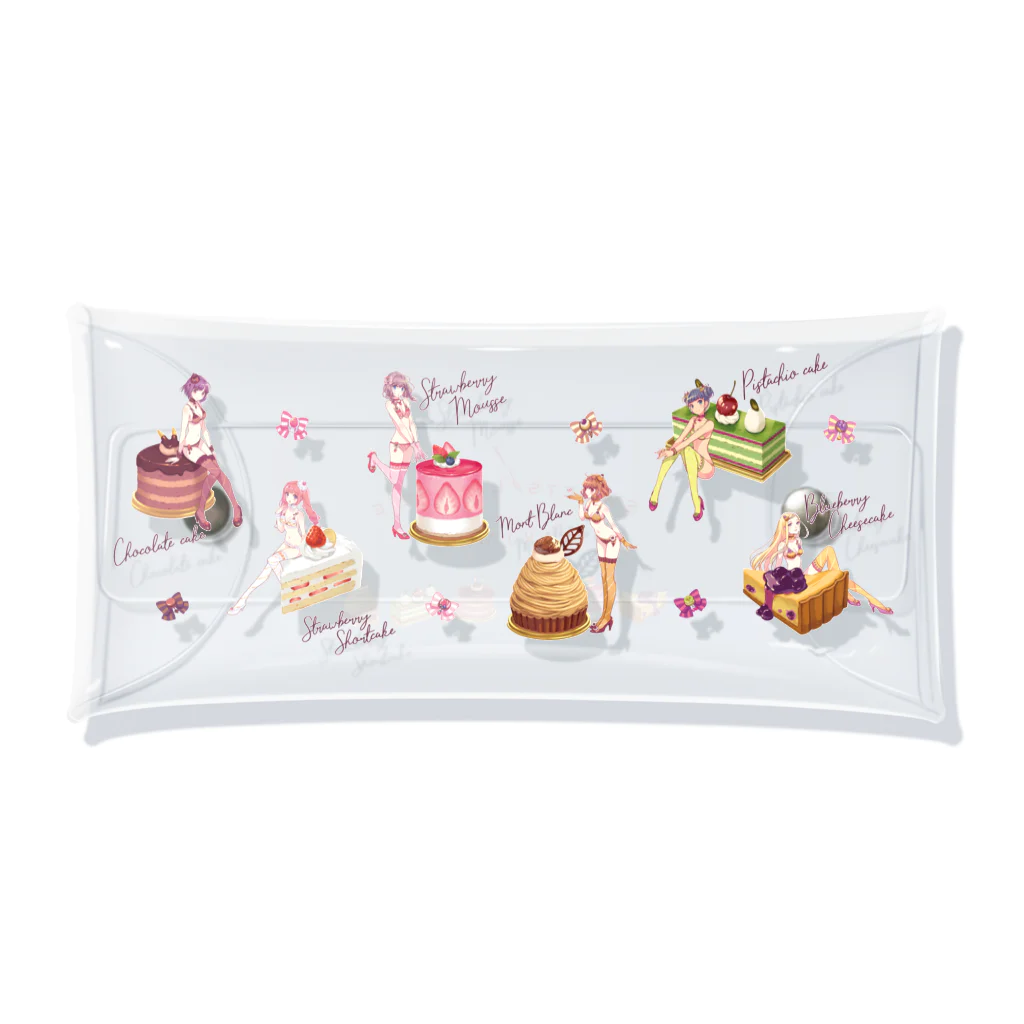 ERIMO–WORKSのSweets Lingerie clear multi case "SWEETS PARTY"  Clear Multipurpose Case