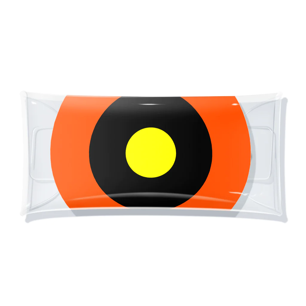 CORONET70のサークルa・オレンジ・黒・黄 クリアマルチケース