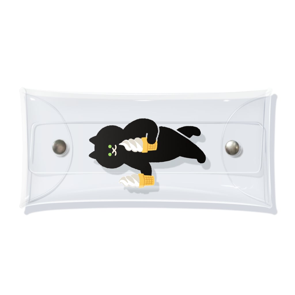 SUIMINグッズのお店のソフトクリームを急ぎめに運ぶねこ Clear Multipurpose Case