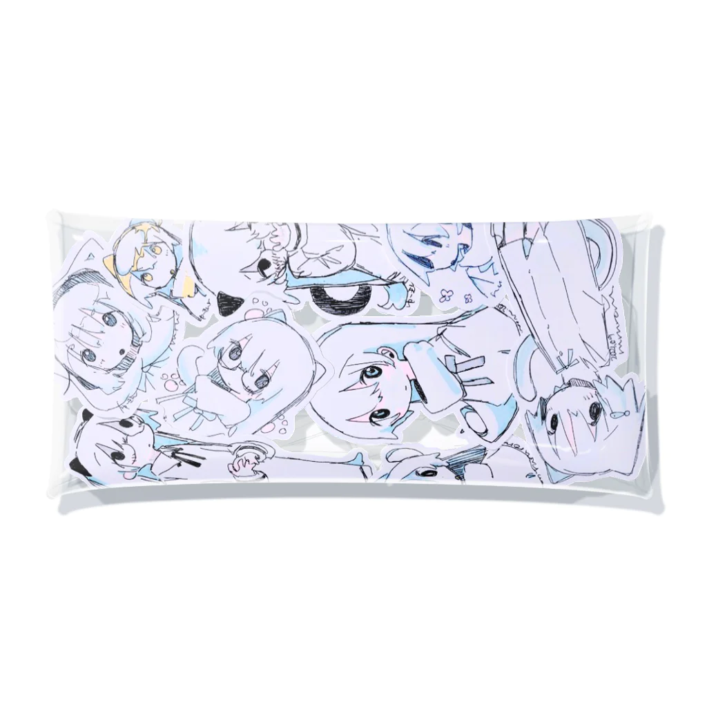 ゆーきんの絵ぐっずのわちゃわちゃ Clear Multipurpose Case