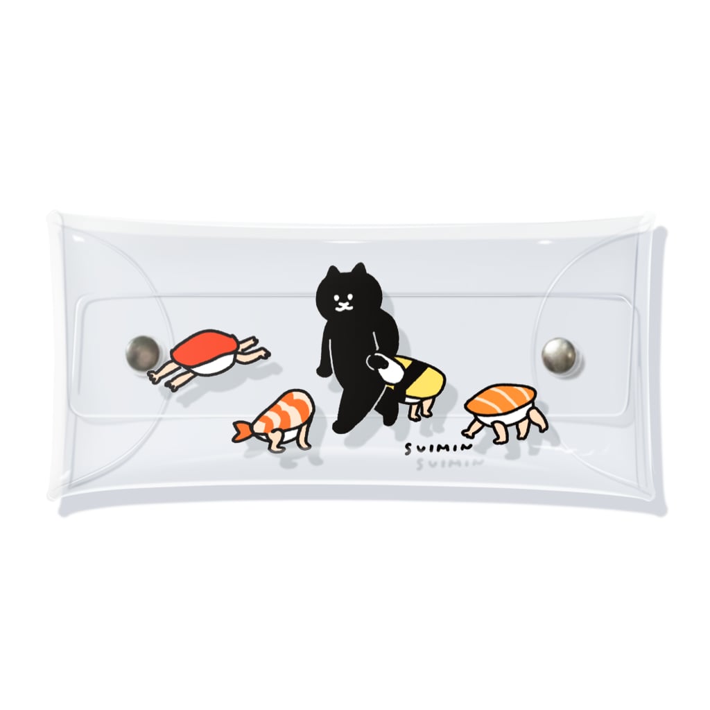 SUIMINグッズのお店の歩き出した寿司 Clear Multipurpose Case