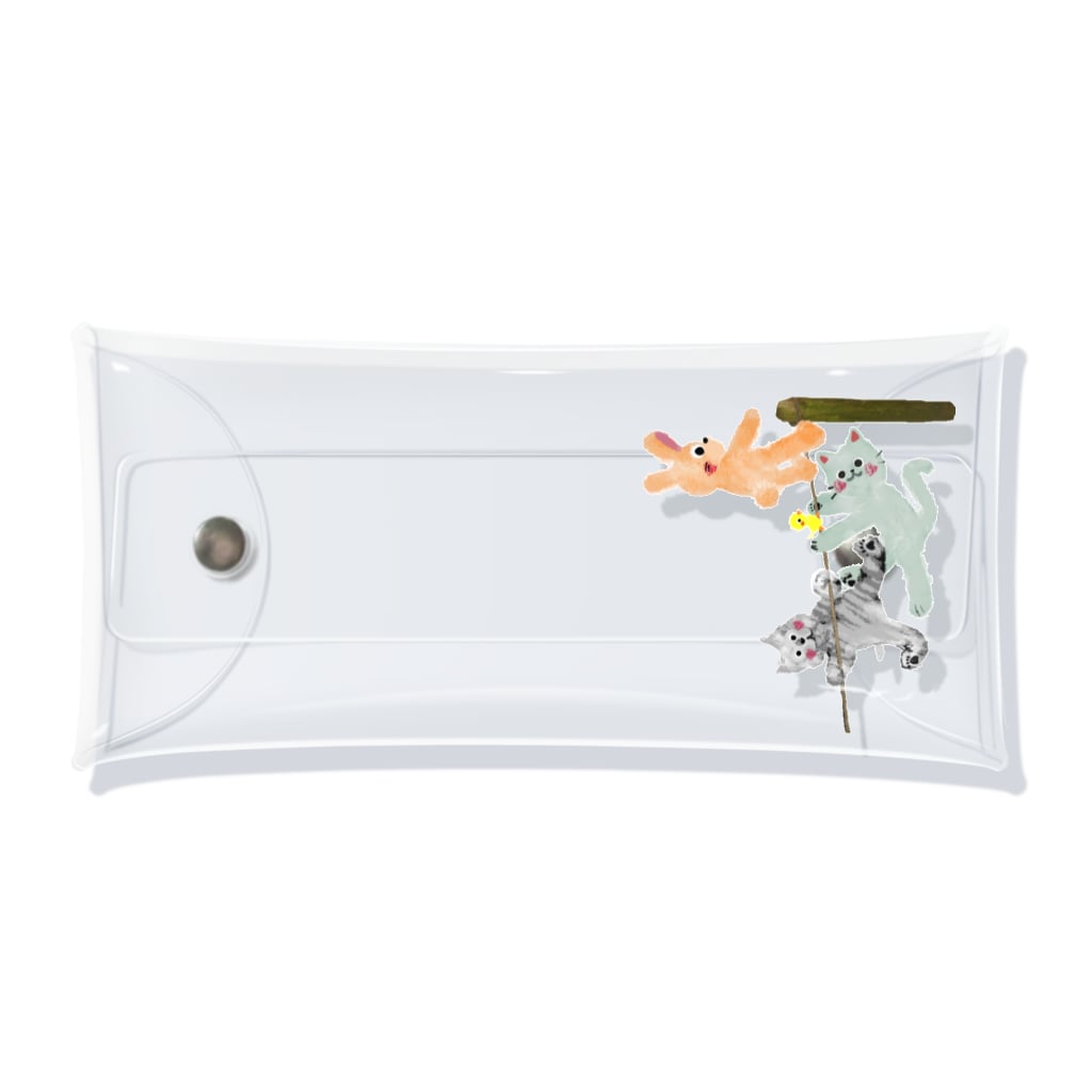 🤍一ノ瀬 彩 🐇⸒⸒ suzuri支店🤍の甘えん坊全員集合！【ゆめかわアニマル】 Clear Multipurpose Case