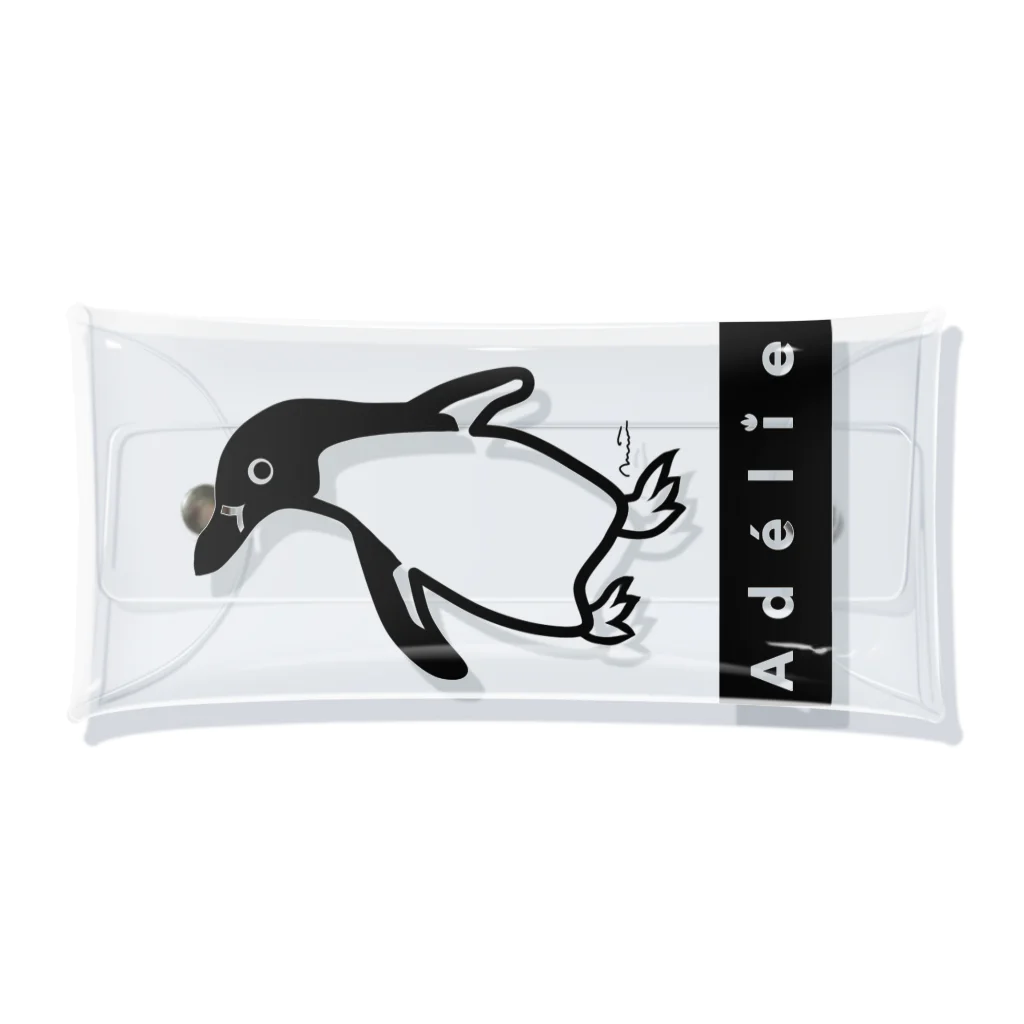 みみはんこ/消しゴムはんこのAdélie Penguin (+logo B) Clear Multipurpose Case