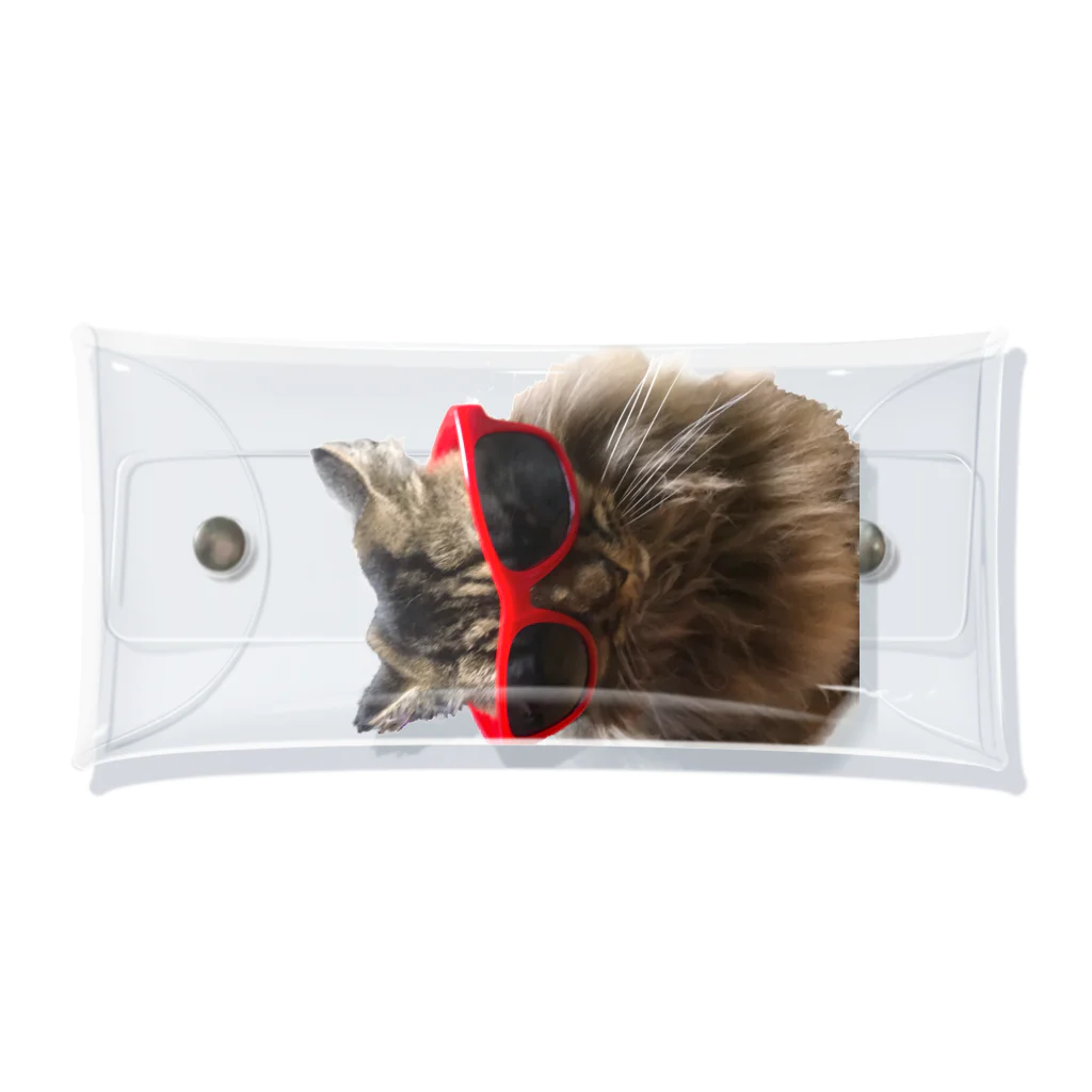 NeconekoのNeconeko SORA-kun サングラスRED Clear Multipurpose Case