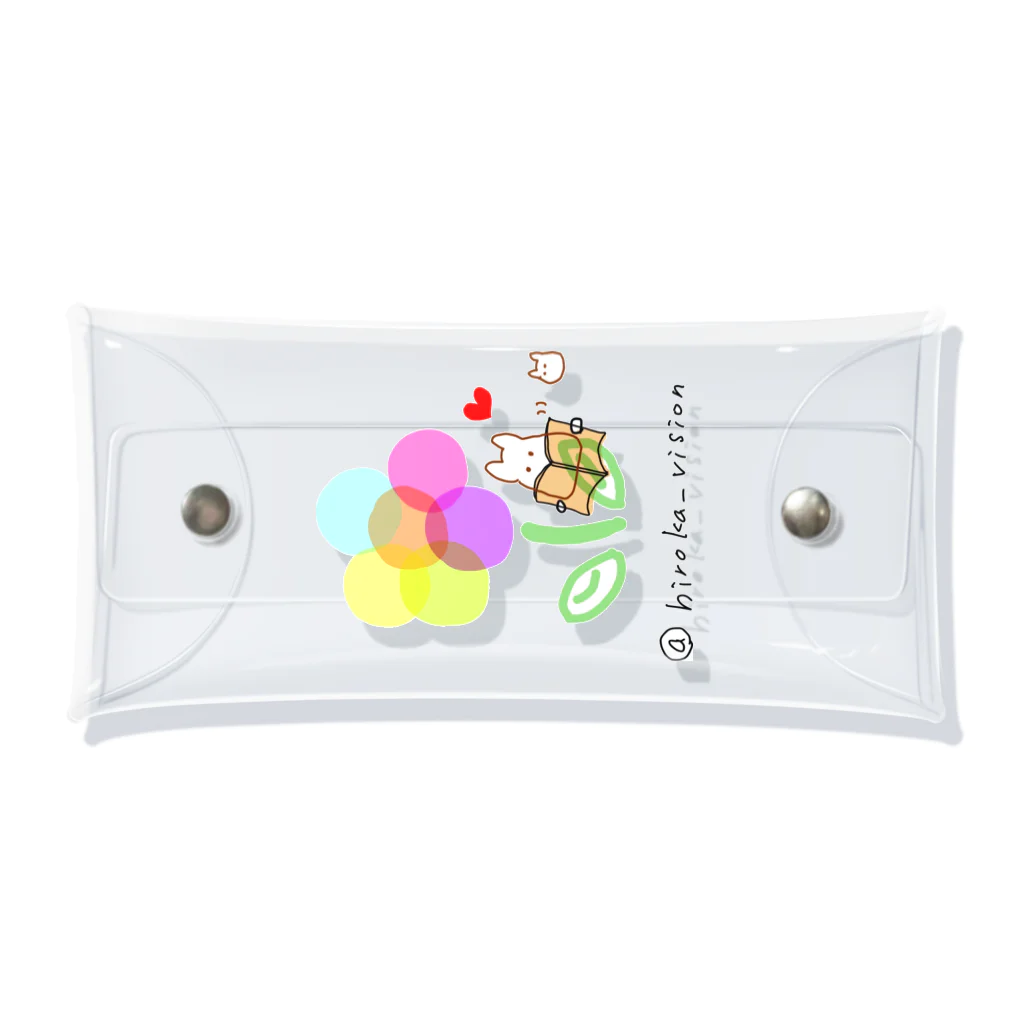 ひろねこさんの冒険*♡･゜の本とお花と♪ Clear Multipurpose Case