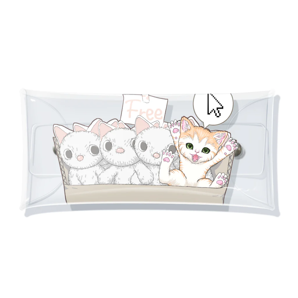 nya-mew（ニャーミュー）のもってけ！ポチッとな Clear Multipurpose Case