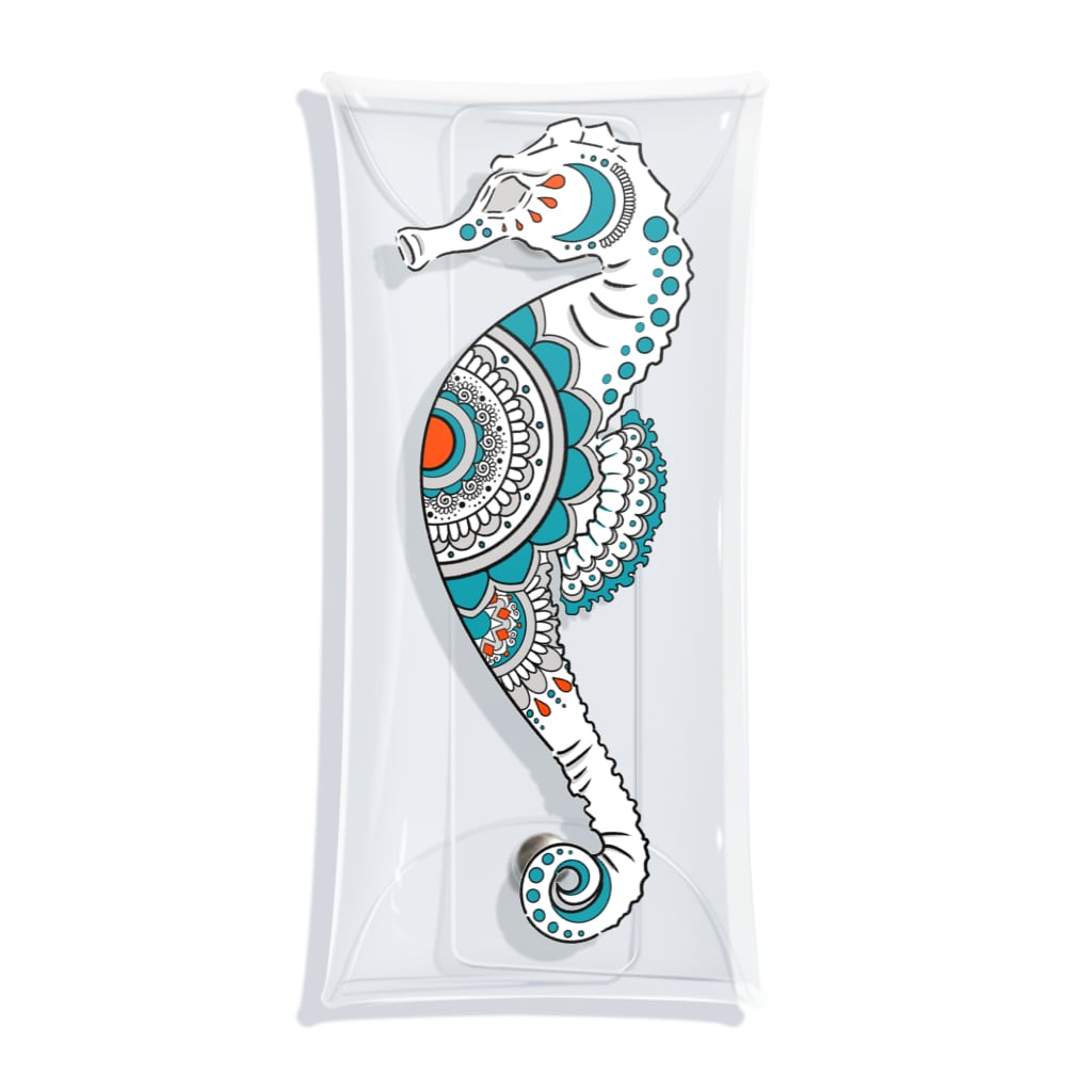 楽描き屋さんのSeahorse: White Clear Multipurpose Case