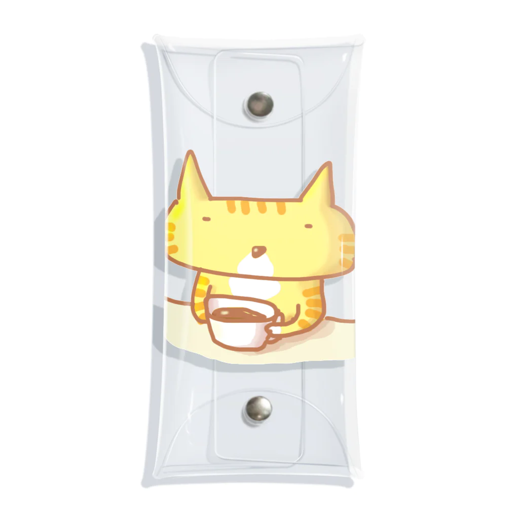 さくらもち市長のSUZURI商店の【猫】とらねーこー コーヒー クリアマルチケース