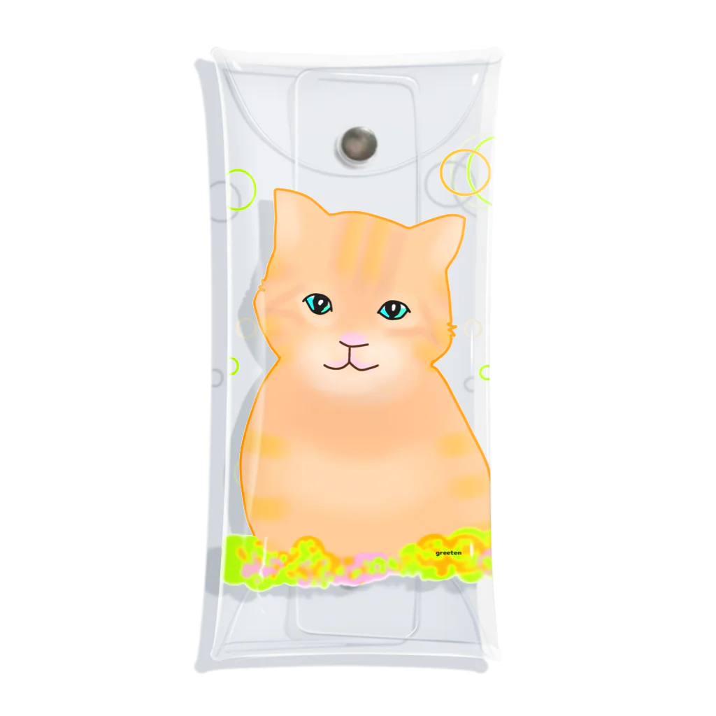 greetenの癒し猫　茶トラ Clear Multipurpose Case