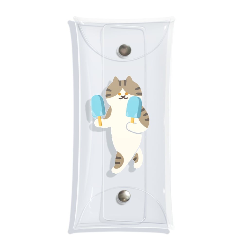 SUIMINグッズのお店のソーダアイスを意気揚々と運ぶねこ Clear Multipurpose Case