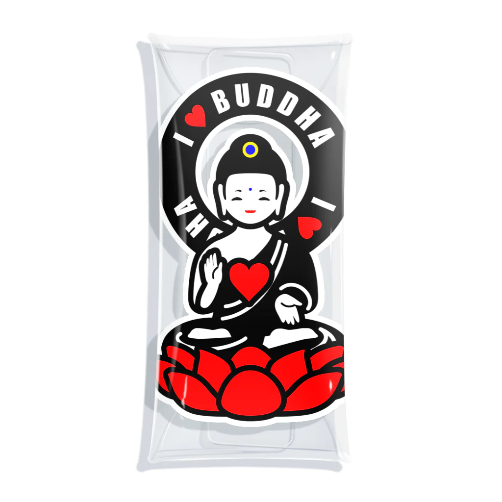 くねくね道のI ♡ BUDDHA クリアマルチケース