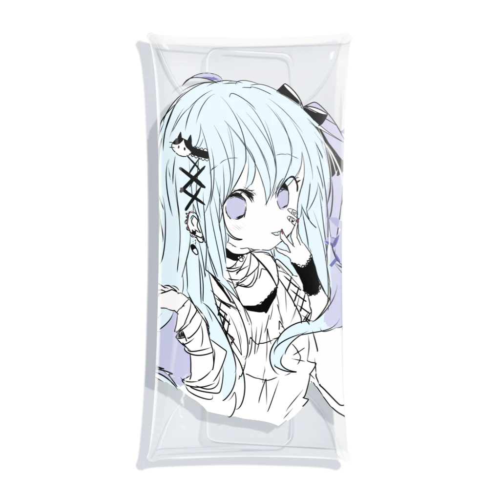 blossomの淡色青紫系女の子 Clear Multipurpose Case