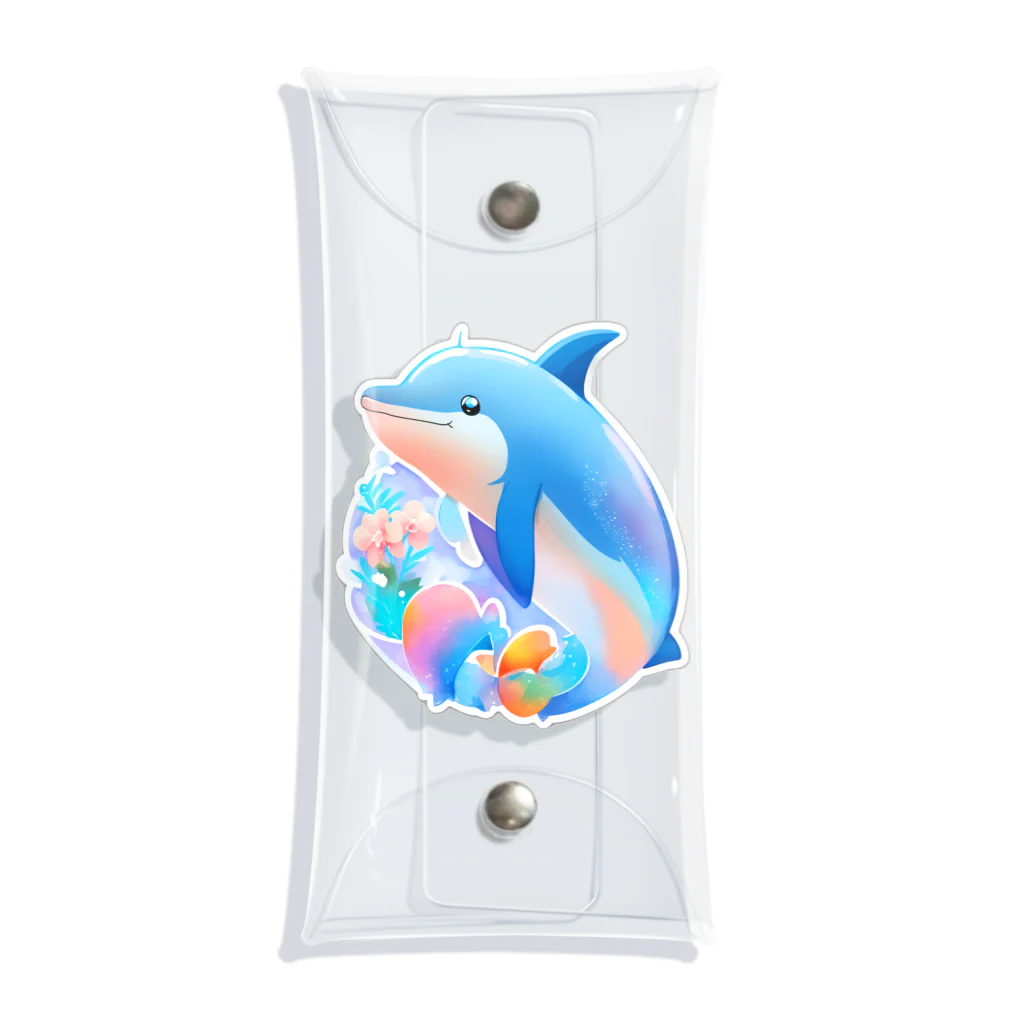 dolphineの可愛いイルカ クリアマルチケース