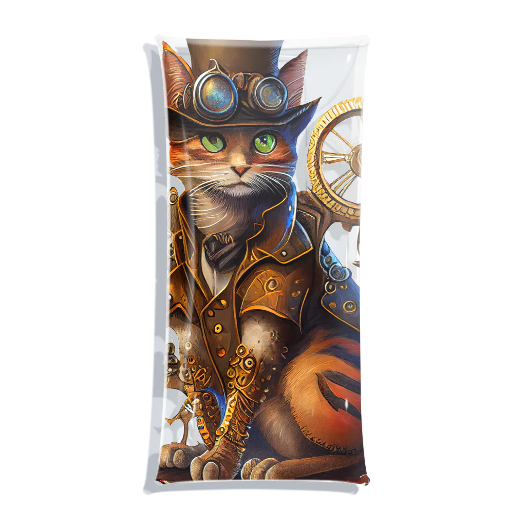 新作商品 スチームパンク猫3 / SUZURI ∞ azasanのクリアマルチケース通販 財布・ケース・小物入れ