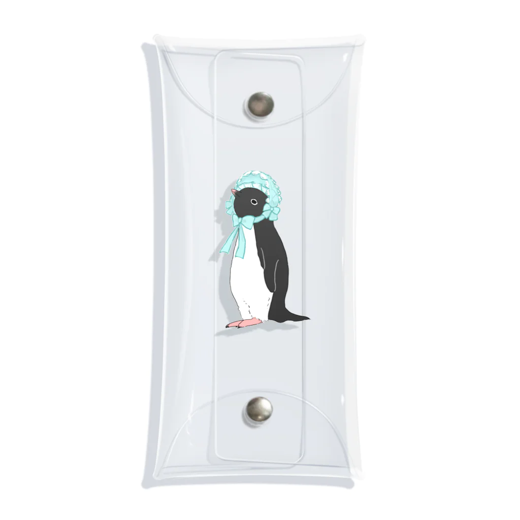 くろとしましまのアデリーペンギン　ボンネット Clear Multipurpose Case