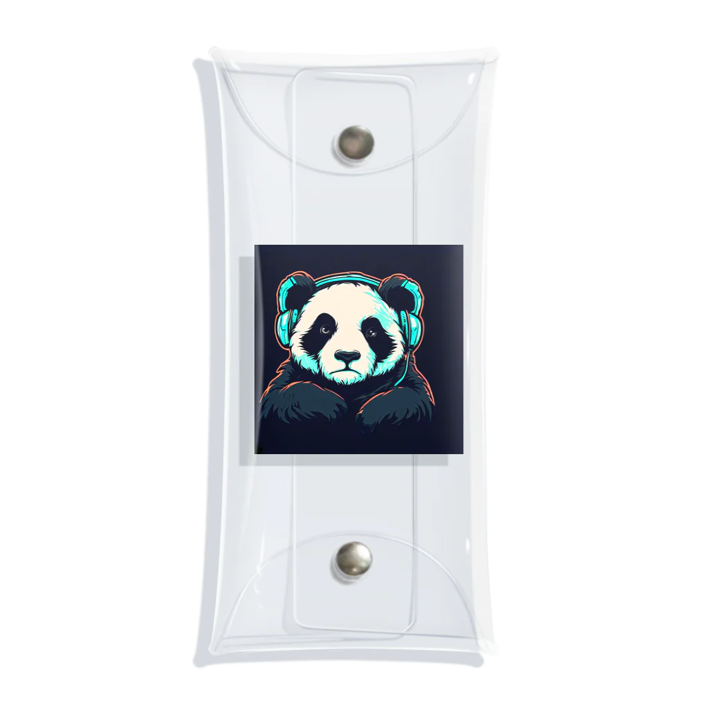 Shiba_IncのHeadphones & Pandas（ヘッドホン & パンダ） Clear Multipurpose Case