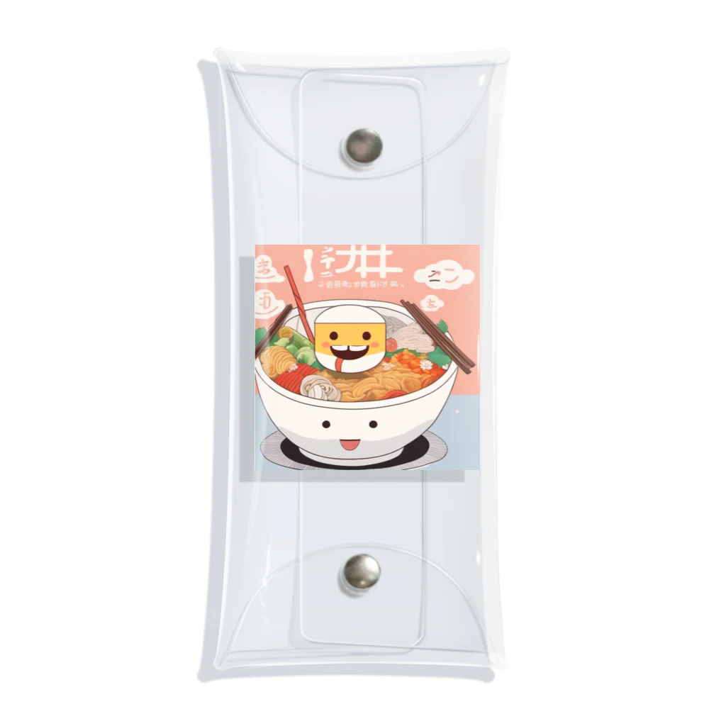 むささび工房のラーメンと豆腐折り紙風 Clear Multipurpose Case