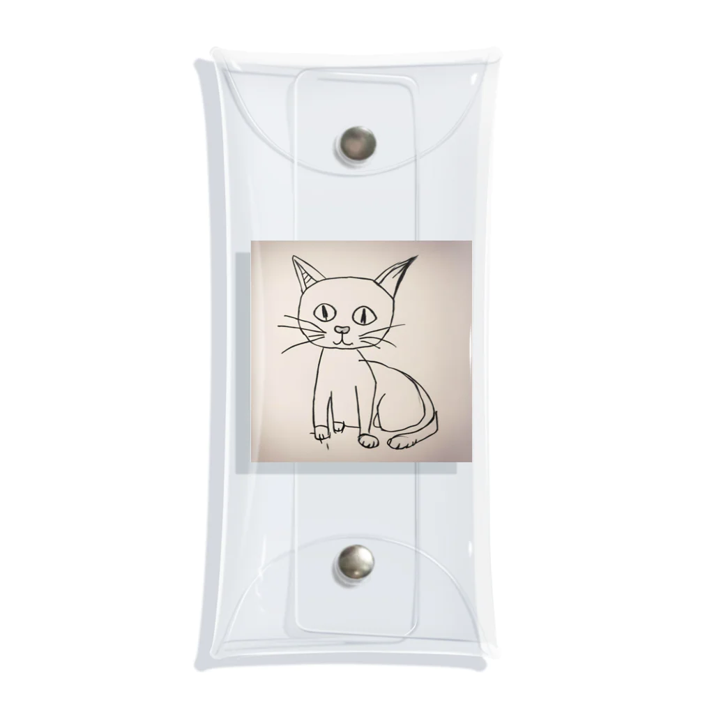 Kemasatariの猫の絵 Clear Multipurpose Case