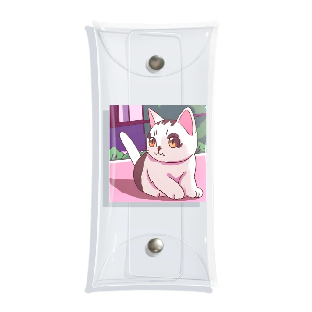 ハチワレにゃんこの軌跡の白茶ハーフの可愛い子猫グッズ Clear Multipurpose Case