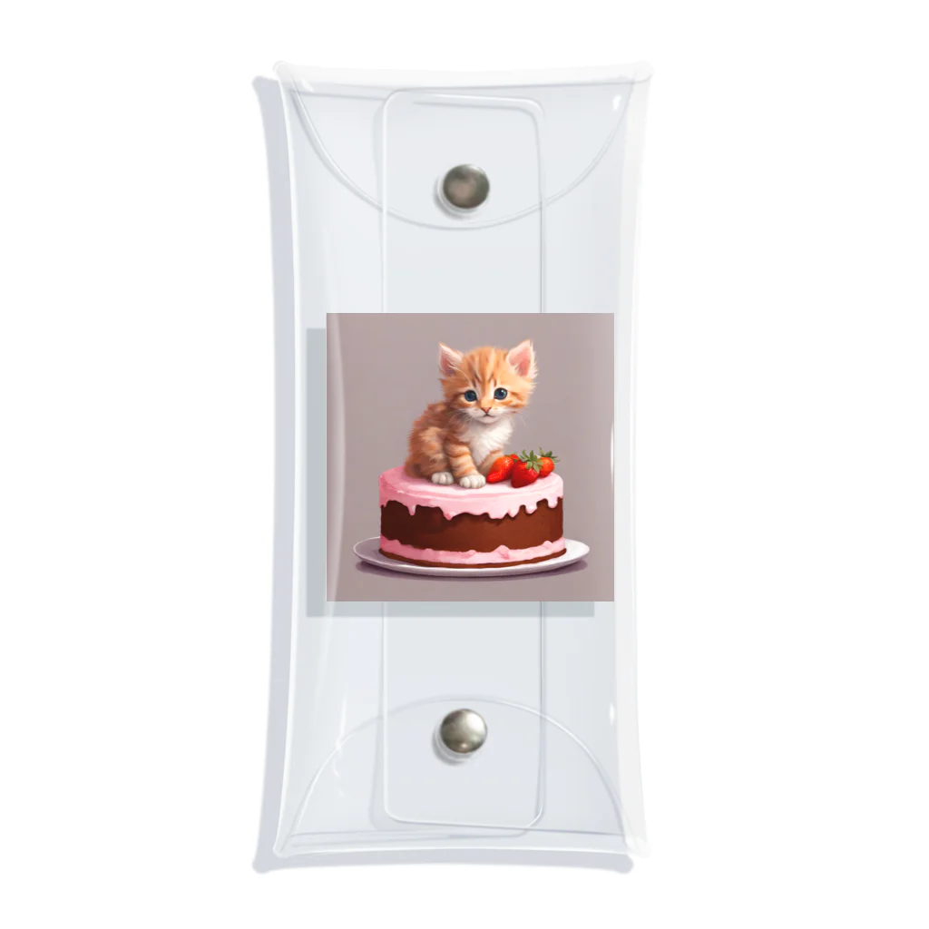 にゃんこぷにのケーキの上の仔猫ちゃん Clear Multipurpose Case