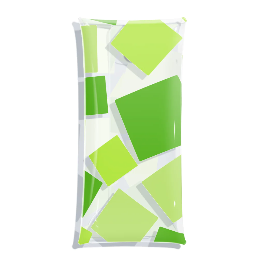 つきしょっぷの緑色の四角形 Clear Multipurpose Case