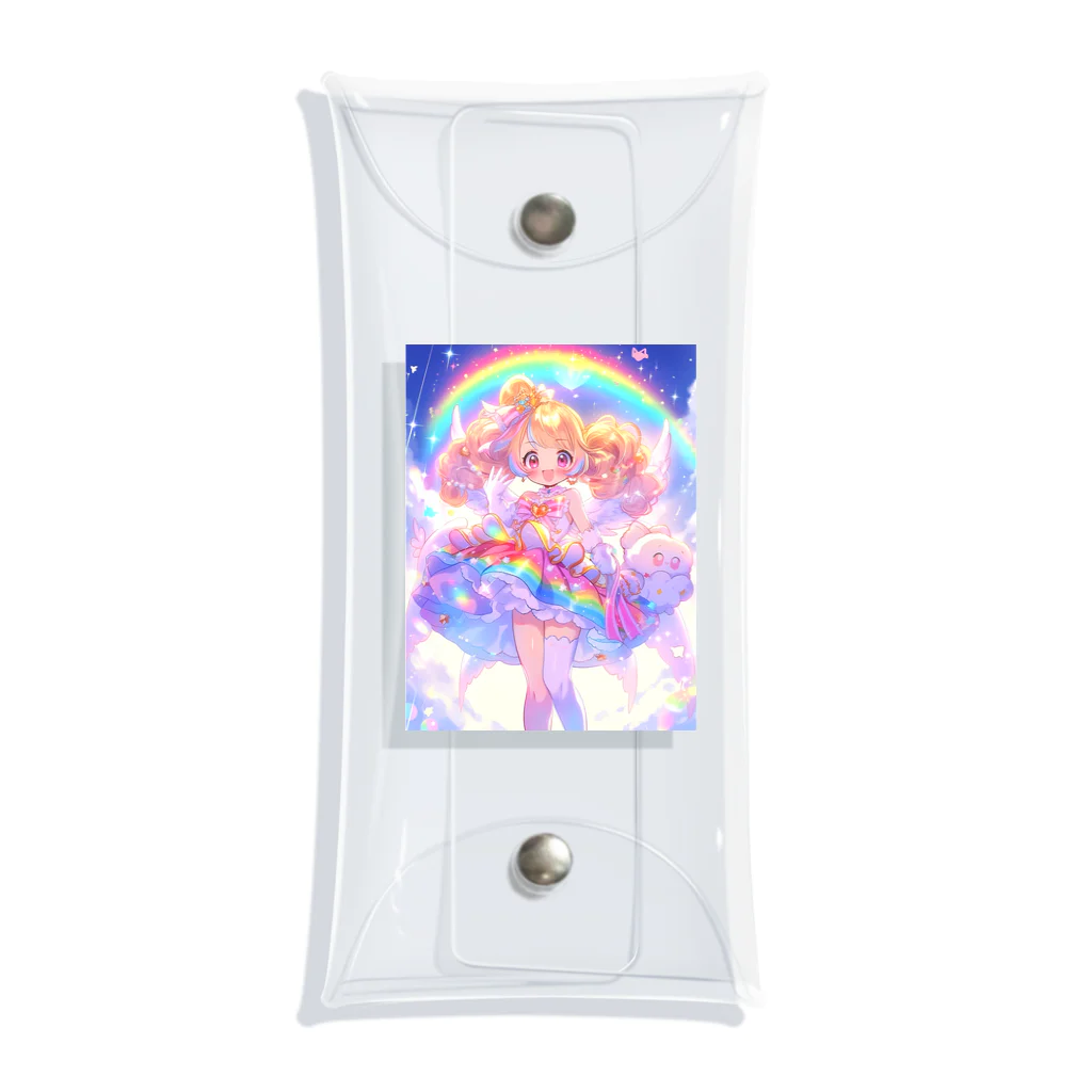 シロクマペンギンの虹の魔法少女 Clear Multipurpose Case