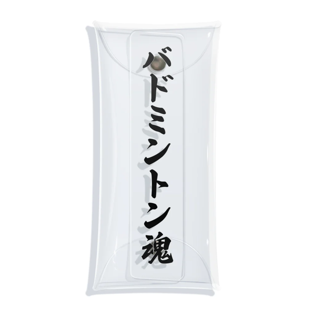 着る文字屋のバドミントン魂 Clear Multipurpose Case