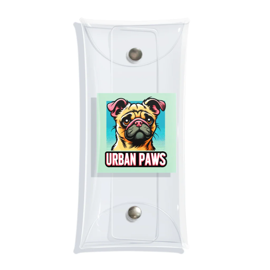 Urban pawsの情けない顔のパグチワワ「Urban paws」 クリアマルチケース