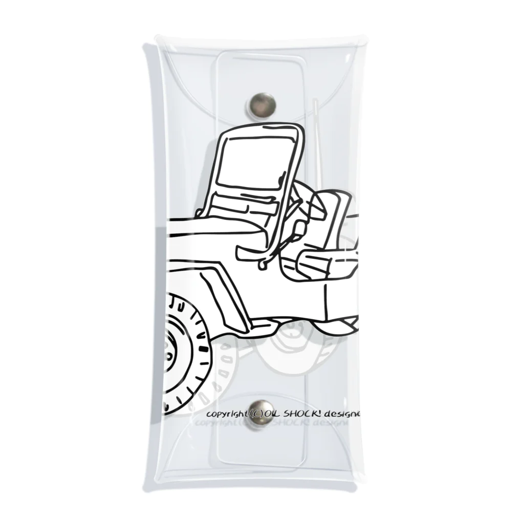 ファンシーTシャツ屋のJeep イラスト ライン画 Clear Multipurpose Case