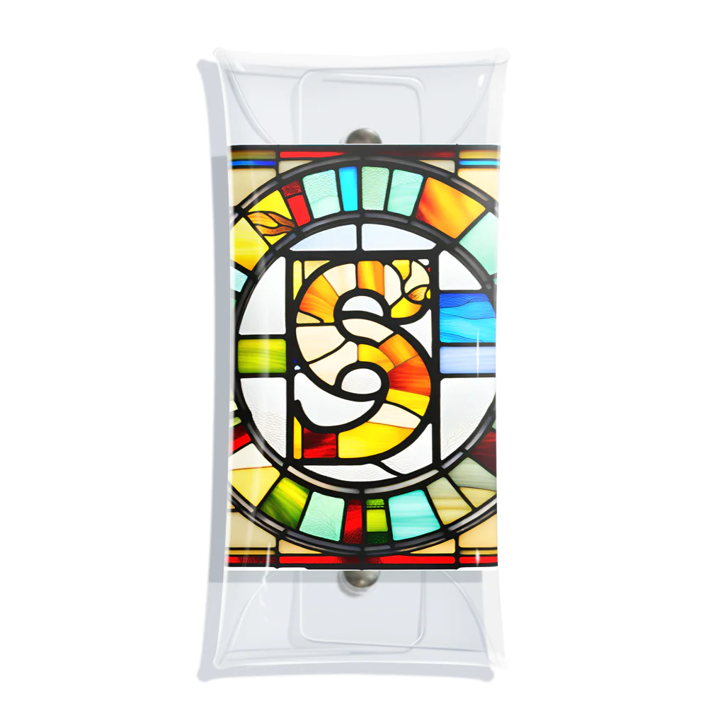 alphabet stained glassのstained glass S クリアマルチケース