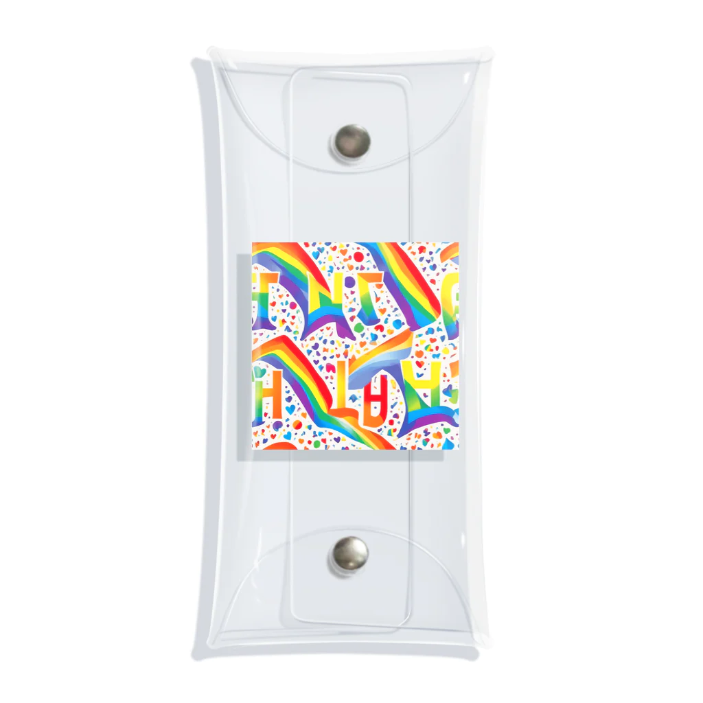 Happy　Rainbow　Flagのレインボーフラッグ Clear Multipurpose Case