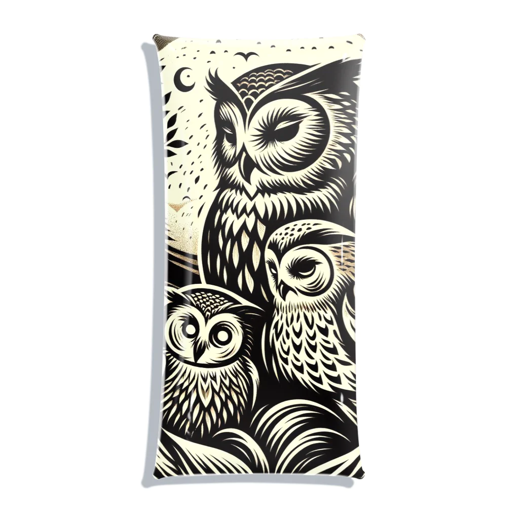 kotpopのOwls' Embrace under the Moonlit Sky クリアマルチケース