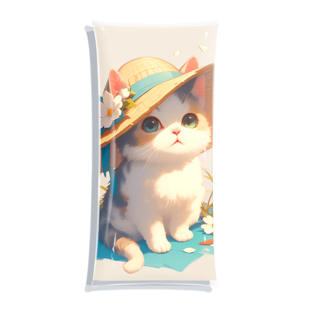 AQUAMETAVERSEの帽子をかぶった可愛い子猫 Marsa 106 Clear Multipurpose Case